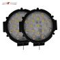 AllExtreme EX7M1B2 7 Inch Round Led Fog Light Universal 17 LED Off Road Driving Roof Lamp for Jeep Bikes and Cars (51W, White Light, 2 PCS)