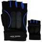 Allextreme AENG001 Multipurpose Gym and Bike Wrist Half Finger Gloves for Fitness Weightlifting Exercise Sport Cycling (Blue_Large)