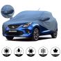 AllExtreme BN7006 Car Body Cover for Maruti Suzuki Baleno with Antenna Pocket Custom Fit Water Resistant Rain Dust Heat for Indoor Outdoor Protection (Blue with Mirror)