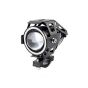 AllExtreme EXU7MB1 U7 Mini CREE LED Fog Light Work Lamp with Hi/Low, Flashing Beam and Blue Angel Eye Ring for Cars and Motorcycles (12W, Blue & White Light, 1 PC)