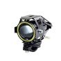 AllExtreme EXU7MW1 U7 Mini CREE LED Fog Light Work Lamp with Hi/Low, Flashing Beam and White Light Angel Eye Ring for Cars and Motorcycles (12W, White Light, 1 PC)