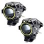 AllExtreme EXU7MW2 U7 Mini CREE LED Fog Light Work Lamp with Hi/Low, Flashing Beam and White Light Angel Eye Ring for Cars and Motorcycles (12W, White Light, 2 PCS)