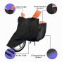 Allextreme L-7017 Full Bike Body Cover Water Resistant Dustproof Rustproof UV Protection Cover Compatible for Pulsar above 180cc and Upto Royal Enfield Bullet Size (Black & Orange, Large)