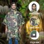 Allextreme Poncho Raincoat Hooded PU Rainwear Foldable Polyester Windbreaker Military Impermeable Jacket for Outdoor Hiking Camping - Army Green