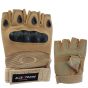 ALLEXTREME Half Finger Bike Gloves (Brown, Large)