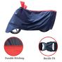 Allextreme XL-7012 Full Bike Body Cover Water Resistant Dustproof Rustproof UV Protection Cover Compatible for Royal Enfield Bullet Avenger Karishma and above Size (Navy Blue & Red, X-Large)