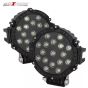 AllExtreme EX7M1B2 7 Inch Round Led Fog Light Universal 17 LED Off Road Driving Roof Lamp for Jeep Bikes and Cars (51W, White Light, 2 PCS)