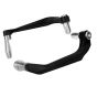 Allextreme EXUL2SL 7/8" Universal CNC Handlebar Brake Protector Metal Alloy Clutch Lever Protection Guard Extra Durable, Adjustable Angle & Length for Motorcycle (Silver)