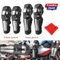 AllExtreme EXPBKG4 Stainless Steel Breathable Adjustable Knee & Elbow Pads Protection Motorcycle Racing Riding Unisex Guard Armor Protective Gear with Microfiber Towel (Black)