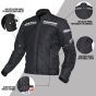 Allextreme SPEEDO Bike Riding Jacket Racer Armour Back Elbows Shoulders Protection Mesh Fabric with Night Visibility Sticker for Men (XL, Black & White)