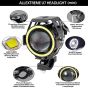 AllExtreme EXU7MW1 U7 Mini CREE LED Fog Light Work Lamp with Hi/Low, Flashing Beam and White Light Angel Eye Ring for Cars and Motorcycles (12W, White Light, 1 PC)