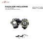 AllExtreme EXU7MW2 U7 Mini CREE LED Fog Light Work Lamp with Hi/Low, Flashing Beam and White Light Angel Eye Ring for Cars and Motorcycles (12W, White Light, 2 PCS)