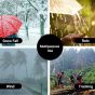 Allextreme Poncho Raincoat Hooded PU Rainwear Foldable Polyester Windbreaker Men Women Military Impermeable Jacket for Outdoor Hiking Camping - Army Green