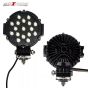 AllExtreme EX7M1B2 7 Inch Round Led Fog Light Universal 17 LED Off Road Driving Roof Lamp for Jeep Bikes and Cars (51W, White Light, 2 PCS)