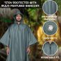 Allextreme Poncho Raincoat Hooded Waterproof Rainwear Adult Lightweight Unisex Cape for Hiking Camping Emergency- Green