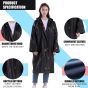 Allextreme EVA Waterproof Unisex Rain Coat Hooded Full Sleeves Outdoor Men, Women, Boys & Girls Rainwear Poncho Raincoat for Camping, Hiking & Travelling (1 Pc, Black)
