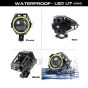 AllExtreme EXU7MW1 U7 Mini CREE LED Fog Light Work Lamp with Hi/Low, Flashing Beam and White Light Angel Eye Ring for Cars and Motorcycles (12W, White Light, 1 PC)
