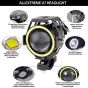 AllExtreme EXU7MW2 U7 Mini CREE LED Fog Light Work Lamp with Hi/Low, Flashing Beam and White Light Angel Eye Ring for Cars and Motorcycles (12W, White Light, 2 PCS)