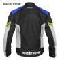 Allextreme TURBO Unisex All weather Adult Motorcycle Riding Jacket with Impact Protection Back & Elbow Guard Reflective Stickers and Abrasion Resistance (3XL, Neon Green Blue)