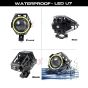 AllExtreme EXU7MW2 U7 Mini CREE LED Fog Light Work Lamp with Hi/Low, Flashing Beam and White Light Angel Eye Ring for Cars and Motorcycles (12W, White Light, 2 PCS)