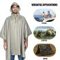 Allextreme Poncho Raincoat Hooded Waterproof Rainwear Adult Lightweight Unisex Cape for Hiking Camping Emergency- Khaki