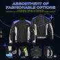 Allextreme TURBO Unisex All weather Adult Motorcycle Riding Jacket with Impact Protection Back & Elbow Guard Reflective Stickers and Abrasion Resistance (3XL, Neon Green Blue)