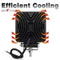 Allextreme EX9SW1P 9 LED Square Fog Light 4 Inch CREE Spot Beam Work Lamp with Mounting Brackets for Car and Motorcycle (27W, White Light, 1 PC)