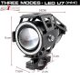 AllExtreme EXU7MB1 U7 Mini CREE LED Fog Light Work Lamp with Hi/Low, Flashing Beam and Blue Angel Eye Ring for Cars and Motorcycles (12W, Blue & White Light, 1 PC)