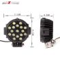 AllExtreme EX7M1B2 7 Inch Round Led Fog Light Universal 17 LED Off Road Driving Roof Lamp for Jeep Bikes and Cars (51W, White Light, 2 PCS)