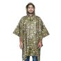 Allextreme Poncho Raincoat Hooded PU Rainwear Foldable Polyester Windbreaker Heavy Duty Military Impermeable Jacket for Outdoor Hiking Camping - Army Green