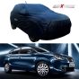 AllExtreme BN7006 Car Body Cover for Maruti Suzuki Baleno with Antenna Pocket Custom Fit Water Resistant Rain Dust Heat for Indoor Outdoor Protection (Blue with Mirror)