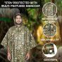 Allextreme Poncho Raincoat Hooded PU Rainwear Foldable Polyester Windbreaker Heavy Duty Military Impermeable Jacket for Outdoor Hiking Camping - Army Green
