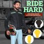 Allextreme SPEEDO Bike Riding Jacket Mesh Fabric Racer Motorcycle Armour Back Elbows Shoulders Protection with All Season Night Visibility Sticker for Men (3XL, Neon Green)