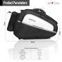 Allextreme EXBSB02 Portable Motorcycle Saddle Bag with Reflective Strips & Large Storage Capacity Having Multiple Pockets for Long journeys (Black & Silver)