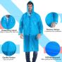 Allextreme EVA Waterproof Unisex Rain Coat Hooded Full Sleeves Outdoor Men, Women, Boys & Girls Rainwear Poncho Raincoat for Camping, Hiking & Travelling (1 Pc, Blue)
