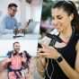 AllExtreme Mini Neck Fan Neckband Sports Fan USB Rechargeable Foldable Cooler for Office Gym Home