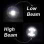 Allextreme EX9TH1P 75W Round White LED Headlight 7 Inch Full Ring Hi/Low Beam Headlamp Angel Eye Compatible with Bullet Wrangler (Pack of 1, Yellow & White)