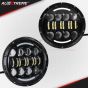 Allextreme 7 Inch Round LED Projector Head Light with Hi/lo Beam, DRL and Turn Signal Lamp for Jeep Wrangler Harley Motorcycle (Pack of 2)