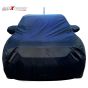 AllExtreme BN7006 Car Body Cover for Maruti Suzuki Baleno with Antenna Pocket Custom Fit Water Resistant Rain Dust Heat for Indoor Outdoor Protection (Blue with Mirror)