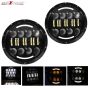Allextreme 7 Inch Round LED Projector Head Light with Hi/lo Beam, DRL and Turn Signal Lamp for Jeep Wrangler Harley Motorcycle (Pack of 2)