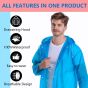 Allextreme EVA Waterproof Unisex Rain Coat Hooded Full Sleeves Outdoor Men, Women, Boys & Girls Rainwear Poncho Raincoat for Camping, Hiking & Travelling (1 Pc, Blue)
