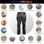 Allextreme AIR EVO Motorcycle Riding Pants Impact Protection HDEVA Protectors 300GSM Polyester Fabric for Men All-Season Outdoor Activity Universal Fit (Black, M)