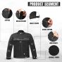 AllExtreme Denim Bike Riding Jacket CE Level 2 Protector Racer Armour with Night Visibility Sticker Shoulder Back Elbow Protection Abrasion Resistance Motorcycle Biker Gear for Men (XL, Black)