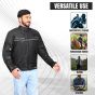AllExtreme Denim Bike Riding Jacket CE Level 2 Protector Racer Armour with Night Visibility Sticker Shoulder Back Elbow Protection Abrasion Resistance Motorcycle Biker Gear for Men (XL, Black)