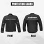 AllExtreme Denim Bike Riding Jacket CE Level 2 Protector Racer Armour with Night Visibility Sticker Shoulder Back Elbow Protection Abrasion Resistance Motorcycle Biker Gear for Men (Small, Black)