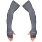 Allextreme Full Arm Sleeves with Thumb for Riders UV Sun Protection Sweat Absorbing Quick Dry Hand Cover for Men & Women Sport Biking Hiking Cycling Running Protective Bike Riding Gear (Grey, 1 Pair)