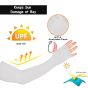 Allextreme Full Arm Sleeves with Thumb for Riders UV Sun Protection Sweat Absorbing Quick Dry Hand Cover for Men & Women Sport Biking Hiking Cycling Running Protective Bike Riding Gear (White, 1 Pair)