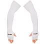 Allextreme Full Arm Sleeves with Thumb for Riders UV Sun Protection Sweat Absorbing Quick Dry Hand Cover for Men & Women Sport Biking Hiking Cycling Running Protective Bike Riding Gear (White, 1 Pair)