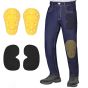 Allextreme Denim Bike Riding Pants with Heavy Duty XY Level 2 Certified HDEVA Knee and Hip Armor Rider Gear Jeans All Weather Protection for Riders Cycling Motorcycle Racing (Navy Blue, 36)
