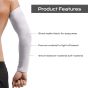Allextreme Full Arm Sleeves for Riders Sun Protection Sweat Absorbing Quick Dry Cotton Hand Cover for Men & Women Basketball Cricket Biking Hiking Cycling Running Protective Bike Riding Gear (White)